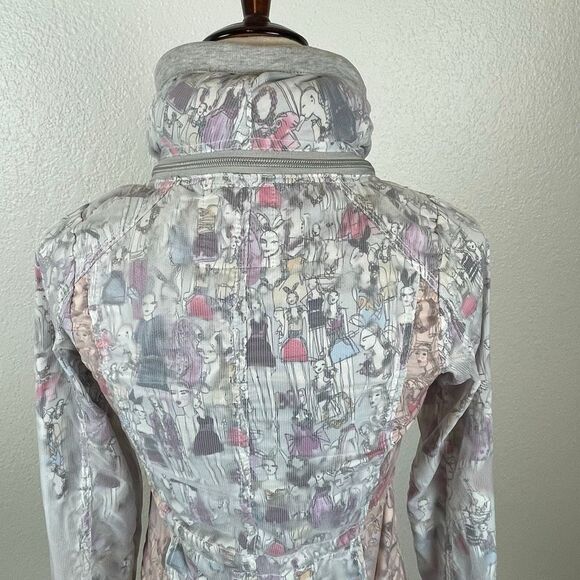TOUGH Jeansmith Y2K Nylon Overlay Jacket Womens XS Full Zip Hidden Hood Rare - Picture 7 of 16